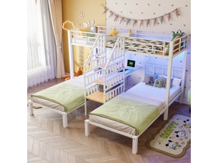 Lit superposé 90x200 cm <strong>MODENUIT </strong>  <strong></strong> coloris blanc