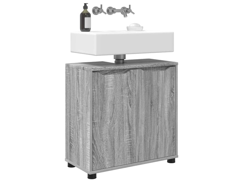  Armoire de lavabo de salle de bain gris sonoma 60x30x60 cm  - Conforama C