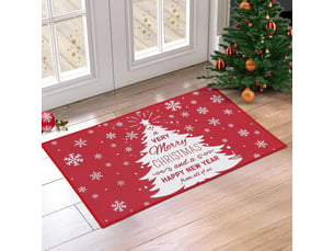 Tapis de noël - 40 x 60 cm - décoration de noël - paillasson de porte - pour chambre à coucher, couloir, salon, sol, cuisine, salle de bain (h)