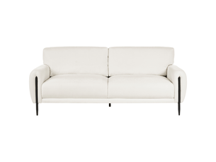 Canapé droit fixe <strong></strong> <strong></strong> 3 places Tissu blanc avec coffre de rangement