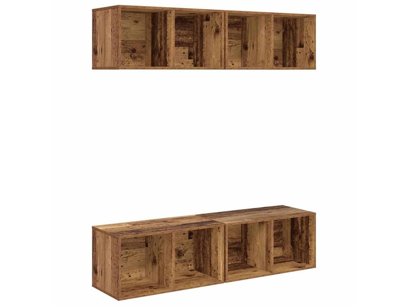  Ensemble meuble tv - banc tv - meuble de rangement 4 pcs bois ancien bois d'ingénierie  - Conforama A