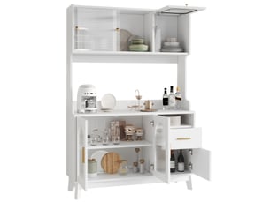 Buffet 5 porte(s)  1 tiroir(s) MEUBLIV  - 120 cm coloris blanc 