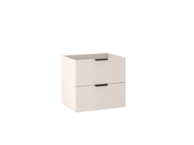  Meuble sous vasque suspendu avec étagère luna cachemire mat 80 cm  - Conforama D
