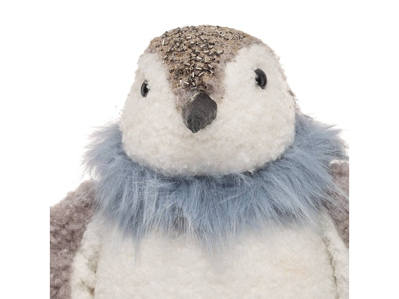  Pingouin de noël gris et bleu h. 29 cm JOURDAIN - Conforama B