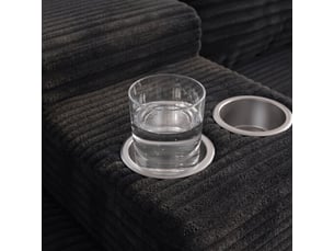 Canapé panoramique en u - 373x150x81cm - canapé modulaire velours côtelé avec porte-gobelets, assise profonde - noir