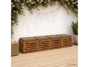 Lot de 4 coussins de siège, coussins d'assise soest 100 % polyester taupe cf60549