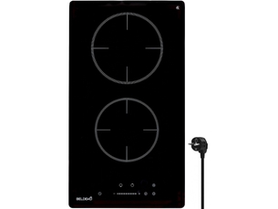 Beldeko plaque induction 2 feux 3800 w - domino - 2 booster - minuteur - prise - marque française