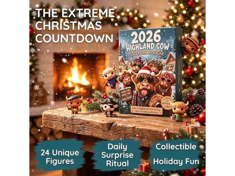  Calendrier de l’avent 2026 vache highland, 24 figurines miniatures 3d, compte à rebours de noël  - Conforama E