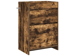 Meuble sous lavabo de salle de bain, commode chêne fumé shl711