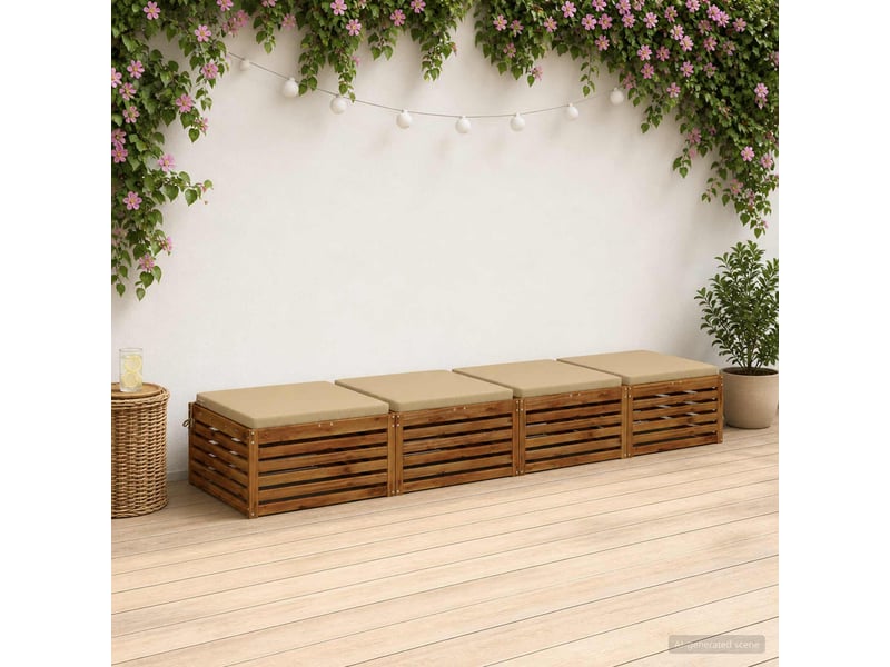  Lot de 4 coussins de siège, coussins d'assise soest 100 % polyester beige cf60307  - Conforama B