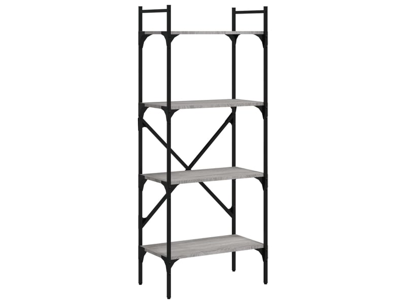  Bibliothèque à 4 niveaux, armoire à livres sonoma gris 56x31,5x138,5 cm  - Conforama A