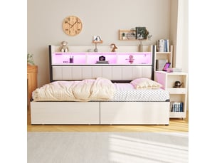 Lit simple 90x200 cm OKWISH coloris blanc