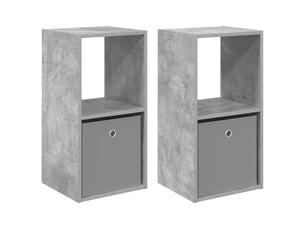 Table de chevet avec tiroir 2 pièces gris béton 35 x 32 x 68,5 cm