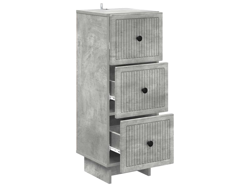  Armoire de rangement bureau, armoire à tiroirs gris béton 33 x 34,5 x 90 cm shl6134  - Conforama E