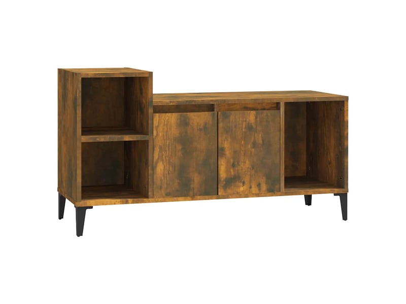 Meuble tv - banc tv - meuble de rangement chêne fumé 100x35x55 cm bois d'ingénierie  - Conforama A