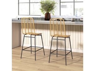 tabouret de bar  <strong>STILVORA</strong>  - jaune hauteur d'assise 66 cm vendu Par paire