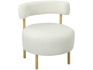 Fauteuil fixe MEULVA Tissu bouclette beige vendu A l'unité