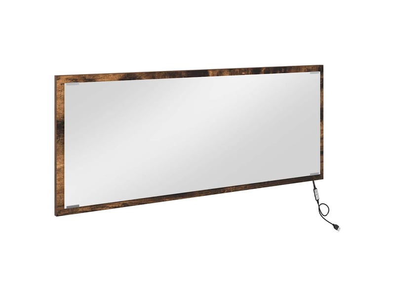  Miroir de salle de bain, miroir de toilette chêne fumé 90 x 8,5 x 37 cm bois d'ingénierie cf62658  - Conforama A