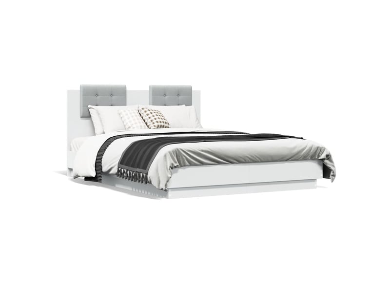  Lit double- lit adulte -  cadre de lit sans matelas blanc 120x190 cm  - Conforama A