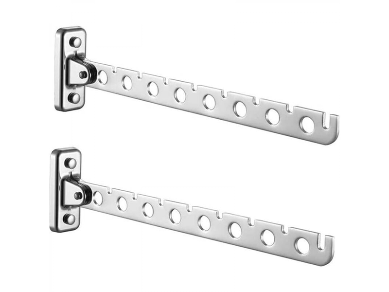  Crochets muraux cintre mural, lot de 2 cintres pliables en acier inoxydable pour séchage de vêtements, idéal pour la chambre, le salon ou le balcon, gris  - Conforama A