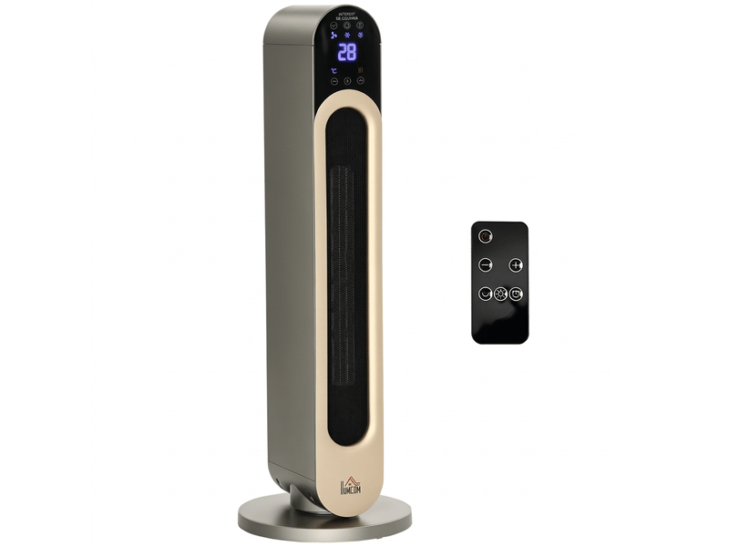  Chauffage soufflant oscillant radiateur céramique ptc 2200w avec télécommande et minuterie noir  - Conforama A