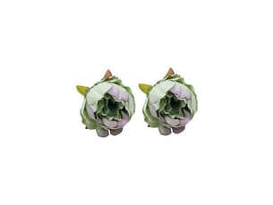 Lot de 2 têtes de pivoines artificielles pour mariage, loisirs créatifs, décoration de bureau.vert
