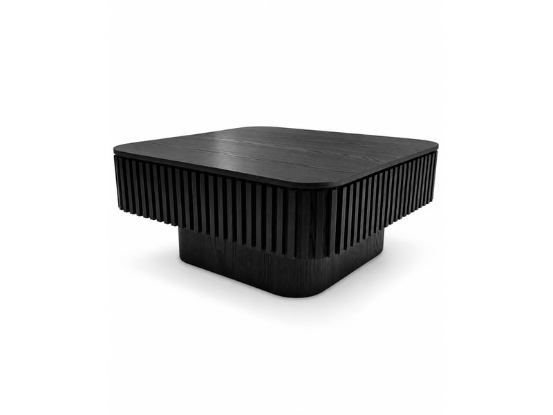Table basse 75 x 75 cm en bois massif et mdf avec rangement caché - Conforama D