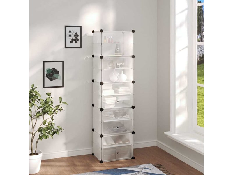  Meuble à chaussures, étagère à chaussures transparent 44x31,5x153,5 cm pp  - Conforama B