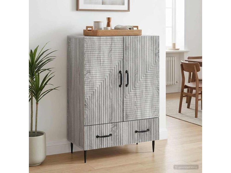  Buffet - bahut - meuble de rangement sonoma gris 66 x 34,5 x 95 cm bois d'ingénierie  - Conforama C
