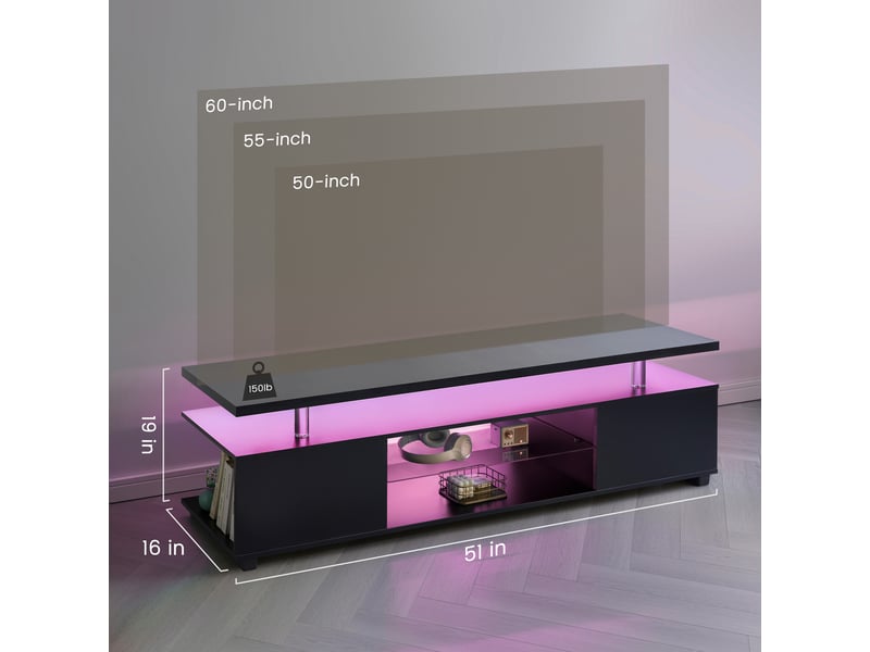  Lit double en velours avec oreilles de lapin et bandeau lumineux chaud réglable, coffre de rangement sous le lit, deux poufs, beige, 140x200 cm  - Conforama C