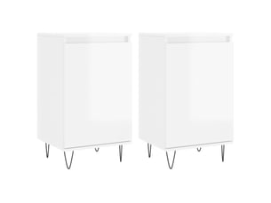 Buffets 2 pcs - bahut - meuble de rangement blanc brillant 40x35x70 cm bois d'ingénierie