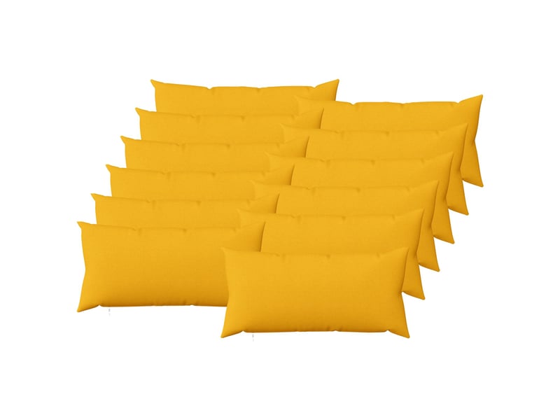  Lot de 12 coussins avec oreiller, coussins décoratifs heerlen jaune clair tissu cf50098  - Conforama B