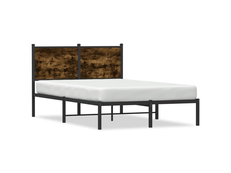  Lit double- lit adulte -  cadre de lit en métal sans matelas chêne fumé 120x190 cm  - Conforama A