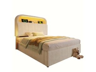 Lit simple 90x200 cm DZMDIP coloris beige