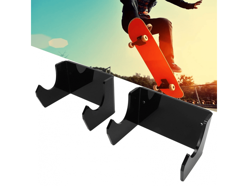  Lot de 2 supports de rangement pour longboard, fixation murale pour chambre et salon (2 pièces, noir)  - Conforama C