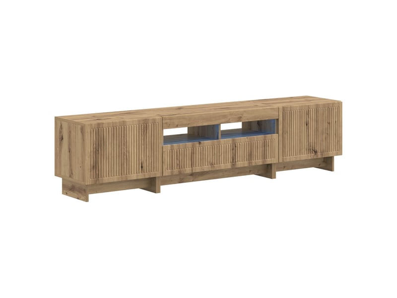  Meuble tv - banc tv - meuble de rangement led 5 pièces chêne artisanal bois d'ingénierie  - Conforama A