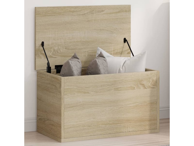  Boîte de rangement, coffre de rangement chêne sonoma 60x35x35 cm bois d'ingénierie  - Conforama B