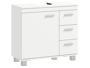 Meuble sous lavabo 70x30x64 cm 3 tiroirs mdf blanc