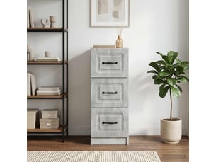 Armoire de rangement bureau, armoire à tiroirs gris béton 33 x 34,5 x 87 cm