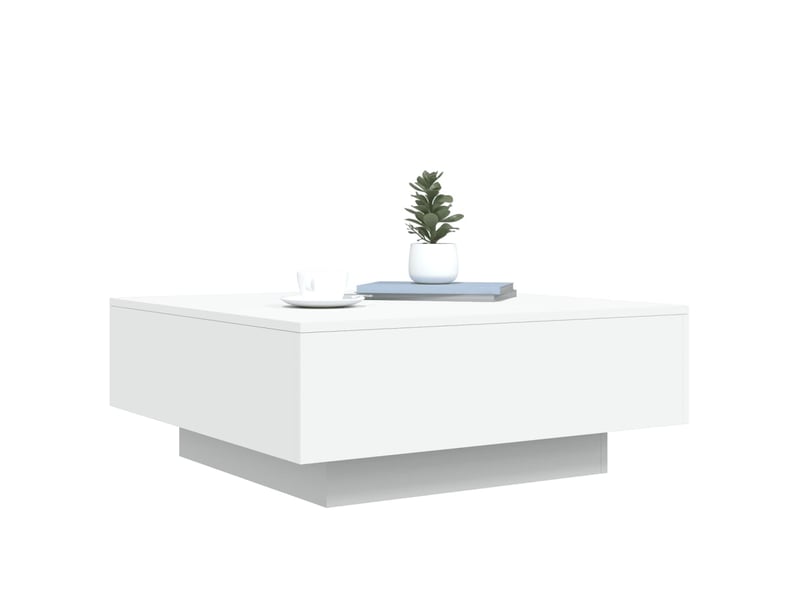  Table basse | table d'appoint salon blanc 80x80x31 cm bois d'ingénierie  - Conforama D