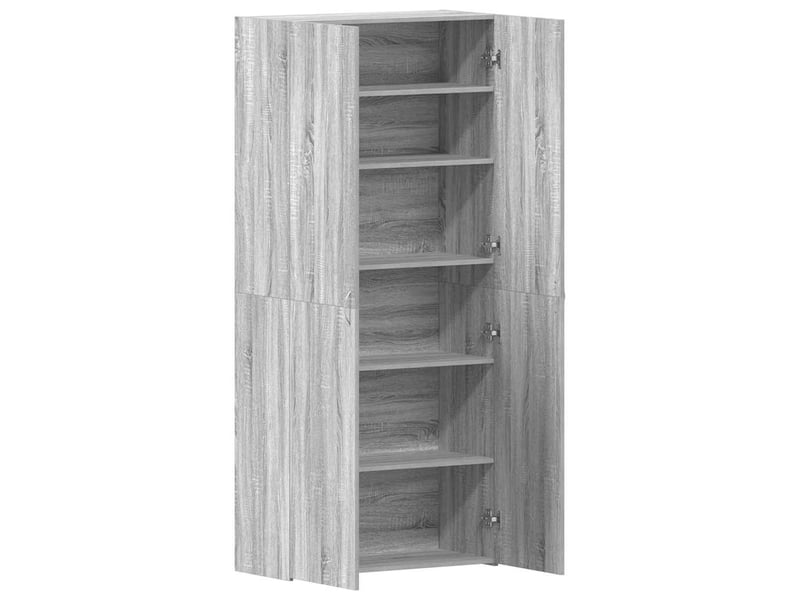  Meuble à chaussure, cabinet à chaussures 80x35.5x180 cm bois d'ingénierie gris shl5973  - Conforama E
