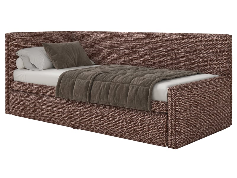  Selsey nesmi - lit rembourré - 90x200 cm - tissu tressé marron Nesmi - Conforama D