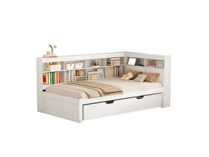 Lit simple 90x200 cm REDOM   coloris blanc