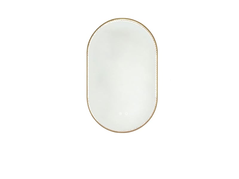 Miroir de salle de bains led ovale 50 x 80 cm avec cadre doré  - Conforama A