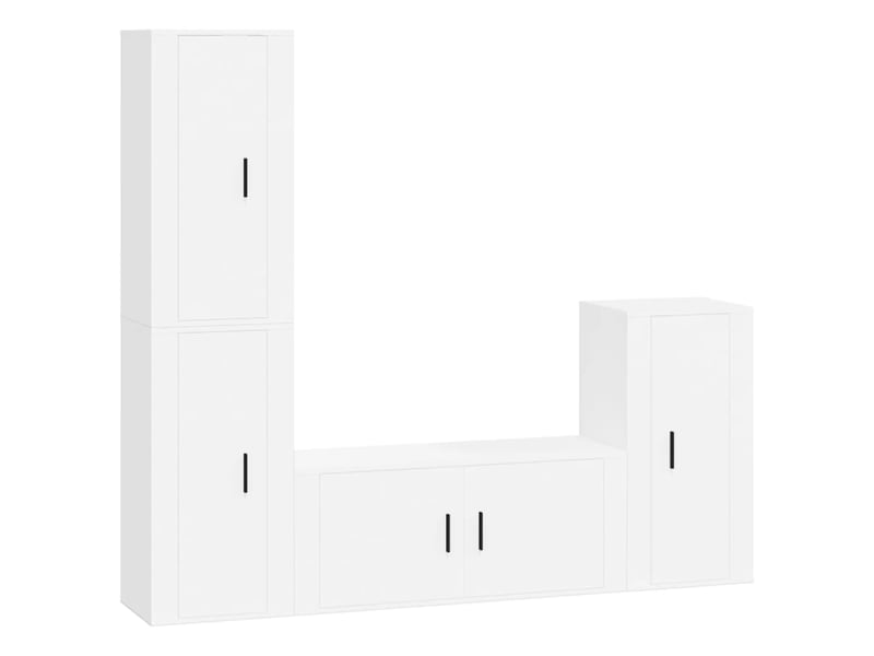  Ensemble de meubles tv 4 pcs blanc bois d'ingénierie shl87613  - Conforama A