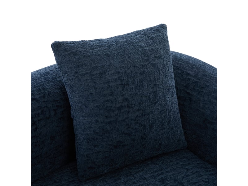 Canapé convertible 2 places chenille bleu marine - canapé lit salon avec rangement intégré - Conforama W