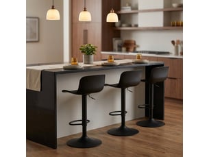 Lot de 2 tabourets de bar hauts pivotants et réglables bora bora - noir