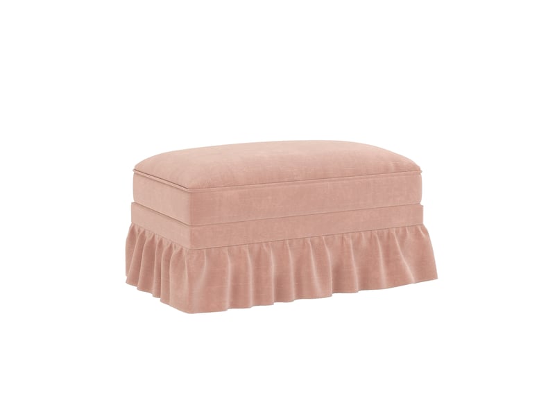  Pouf windsor 90x56,5x49 cm en chenille rose avec jupe amovible  - Conforama A