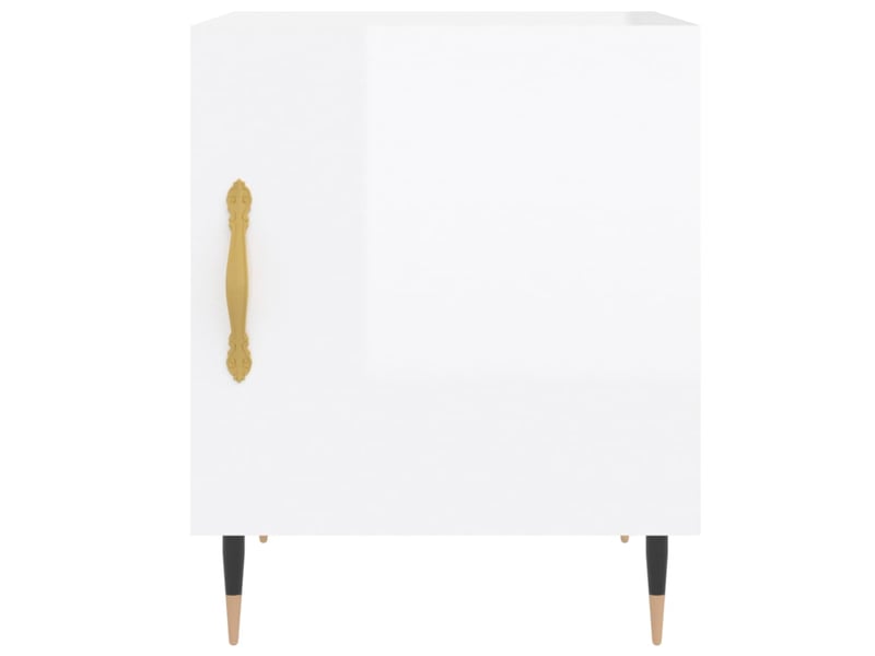  Lot de 2 tables de chevet - cabinet de chevet - table de nuit blanc brillant 40x40x50 cm  - Conforama D