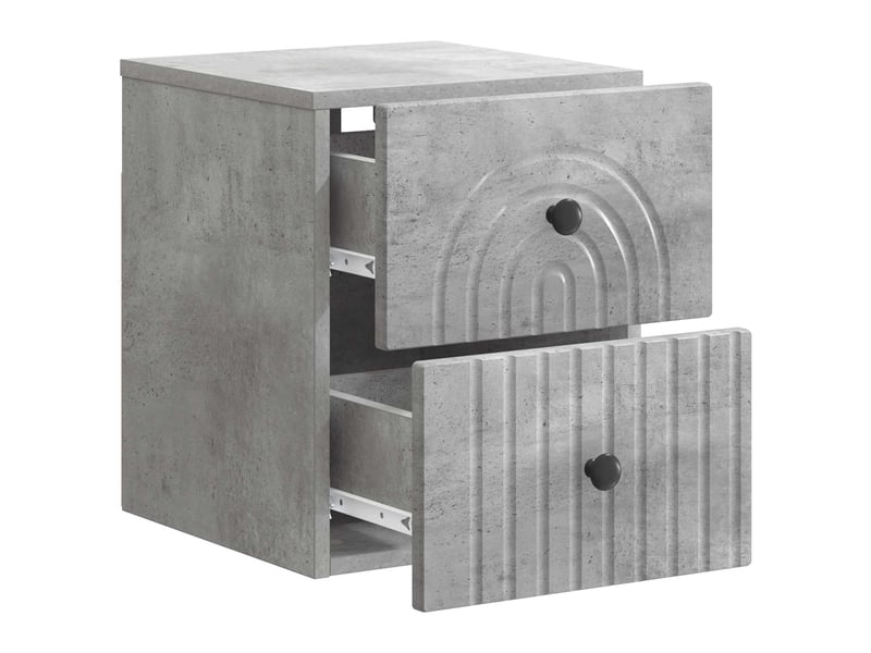  Table de chevet - cabinet de chevet - table de nuit mural gris béton 33 x 34,5 x 40 cm  - Conforama C